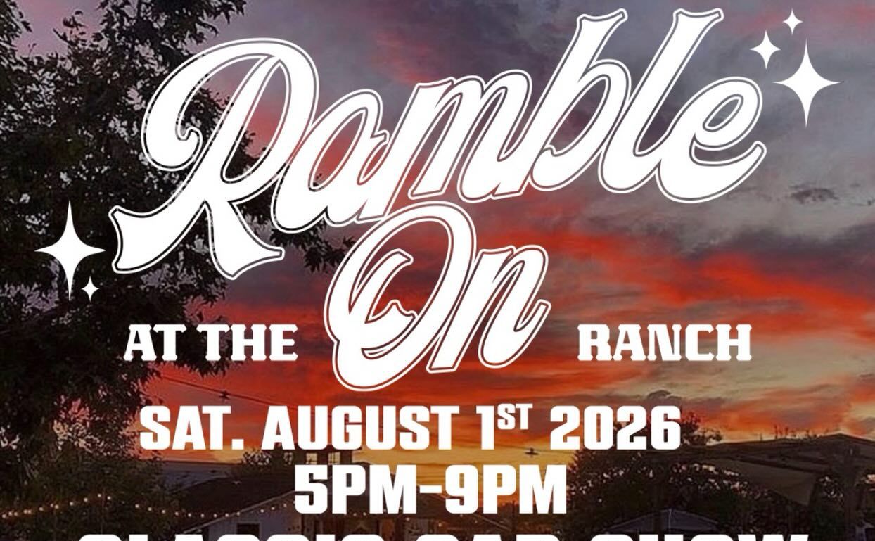 Ramble on at the Ranch Car Show partial flyer August 2026